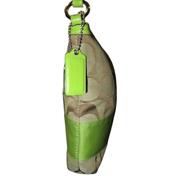 Coach 2009 Soho Signature C Jacquard Hobo Shoulder Bag Khaki Green Stripe 13674 - Picture 4 of 15